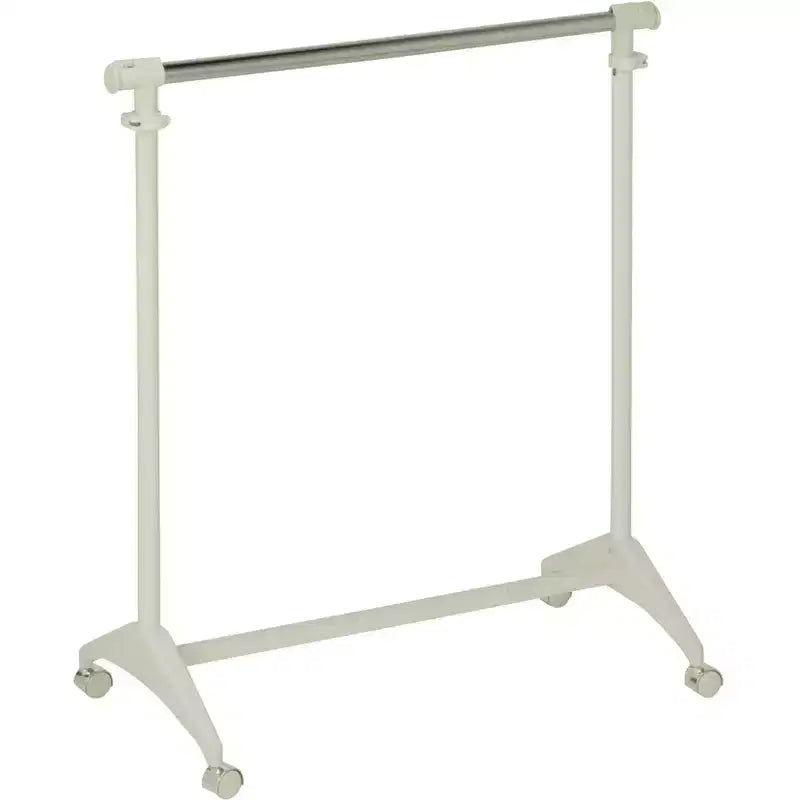 Perchero Moderno Blanco – Estructura de Acero, Acabado Cromado, Antivuelco, Capacidad de 13.6 kg, 170 cm de Alto