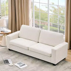 Sofá moderno tapizado en pana de 83 pulgadas con reposabrazos, sofá resistente tipo nube con asiento profundo para sala de estar y apartamento, Beige