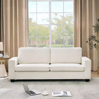 Sofá moderno tapizado en pana de 83 pulgadas con reposabrazos, sofá resistente tipo nube con asiento profundo para sala de estar y apartamento, Beige