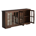 AMERLIFE Aparador de Granja de 63 pulgadas, Buffet de Madera con Puertas de Vidrio, Estantes, Almacenamiento para Sala de Estar, Barra de Café