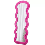 Espejo de cuerpo entero ondulado de franela – Diseño de madera acolchada suave, de pie o de pared, 160 cm, 3 colores
