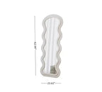 Espejo de cuerpo entero ondulado de franela – Diseño de madera acolchada suave, de pie o de pared, 160 cm, 3 colores