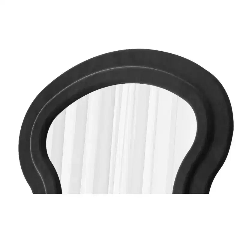 Espejo de cuerpo entero ondulado de franela – Diseño de madera acolchada suave, de pie o de pared, 160 cm, 3 colores