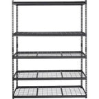 Estantería metálica de almacenamiento ajustable de 5 niveles para garaje - Estante utilitario industrial, sótano/almacén