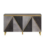 Luxystar Sideboard Buffet Cabinet with Storage Adjustable Shelves and 4 Two-Tone Doors, Light and Dark Gray