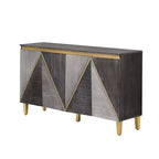 Mueble Aparador de Buffet – Estantes Ajustables, 4 Puertas Bicolores, Gris Claro y Oscuro