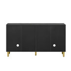 Mueble Aparador de Buffet – Estantes Ajustables, 4 Puertas Bicolores, Gris Claro y Oscuro