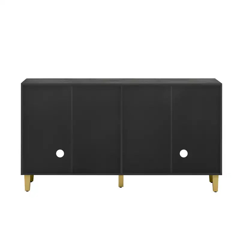 Mueble Aparador de Buffet – Estantes Ajustables, 4 Puertas Bicolores, Gris Claro y Oscuro