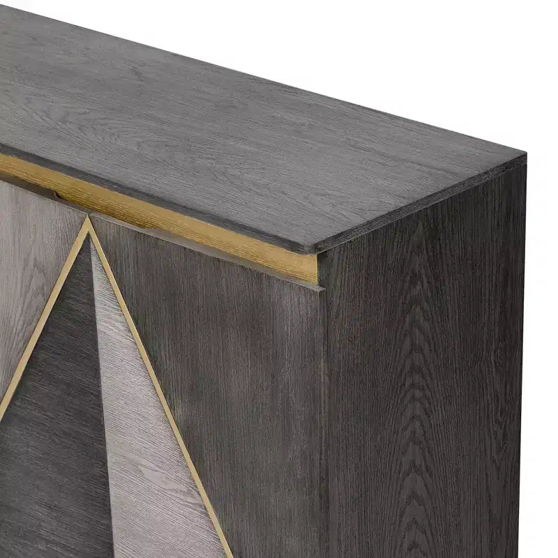 Mueble Aparador de Buffet – Estantes Ajustables, 4 Puertas Bicolores, Gris Claro y Oscuro