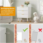 Cómodas de 3 cajones, cómodas modernas para armario, cómoda de almacenamiento de madera, organizador de cómoda para dormitorio, sala de estar, pasillo