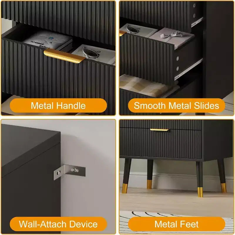 Cómodas de 3 cajones, cómodas modernas para armario, cómoda de almacenamiento de madera, organizador de cómoda para dormitorio, sala de estar, pasillo