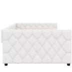 Sofá cama Full XL tapizado con nido – Estructura de pino, cuero de PU, reposabrazos con capitoné