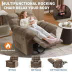 Sillón Reclinable de Masaje con Calor - Mecedora Giratoria 360°, Sofá Individual Grande con Vibración, USB y Bolsillos de Almacenamiento para Sala de Estar/Dormitorio