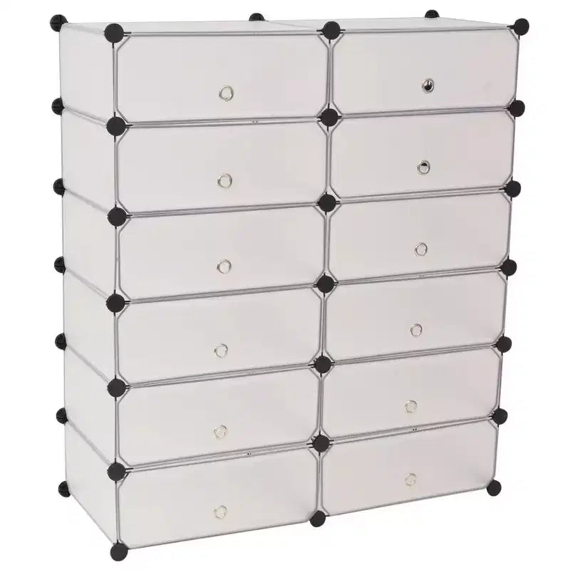 Organizador de Zapatos Entrelazado – 12 Compartimentos, Plástico Blanco, Independiente