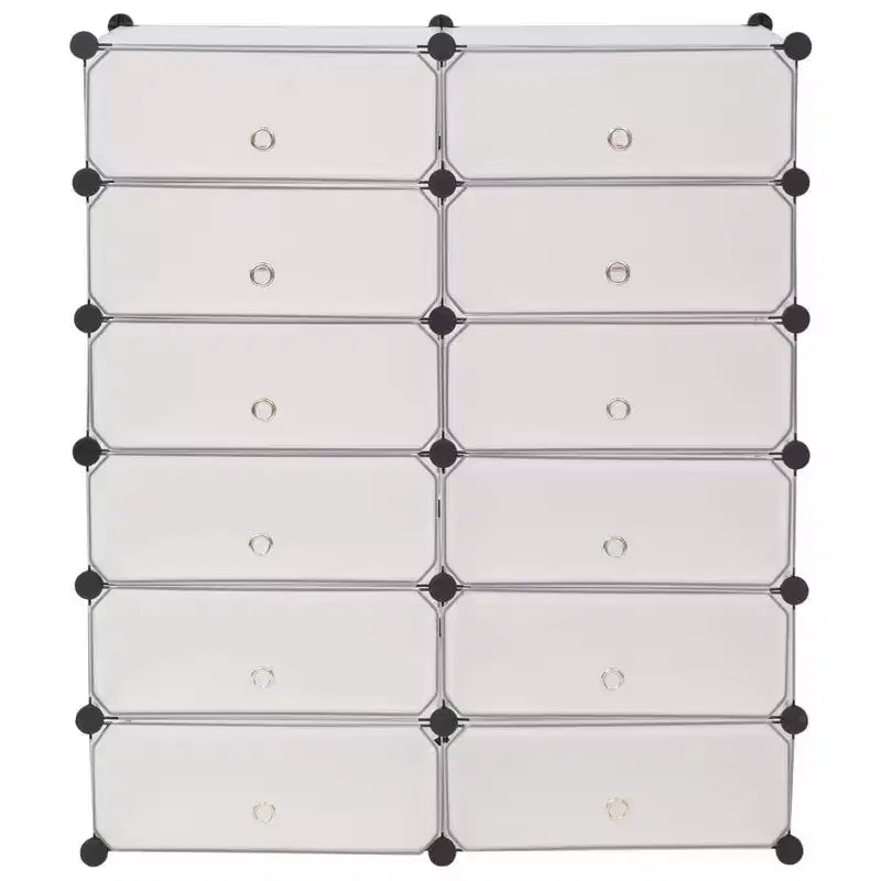Organizador de Zapatos Entrelazado – 12 Compartimentos, Plástico Blanco, Independiente