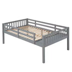 Litera triple de madera con cajones y barandillas, matrimonial sobre dos camas individuales y dos individuales para 3 niños, para dormitorio o residencia