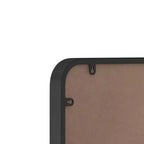 Espejo de Baño Rectangular Minimalista – Marco Metálico, Esquina Curva, Espejo de Tocador de Pared
