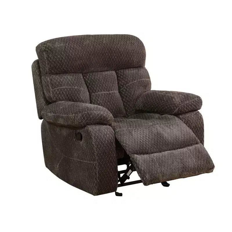 Sillón reclinable de tela antipilling – Respaldo ajustable, transpirable, para sala de estar, marrón