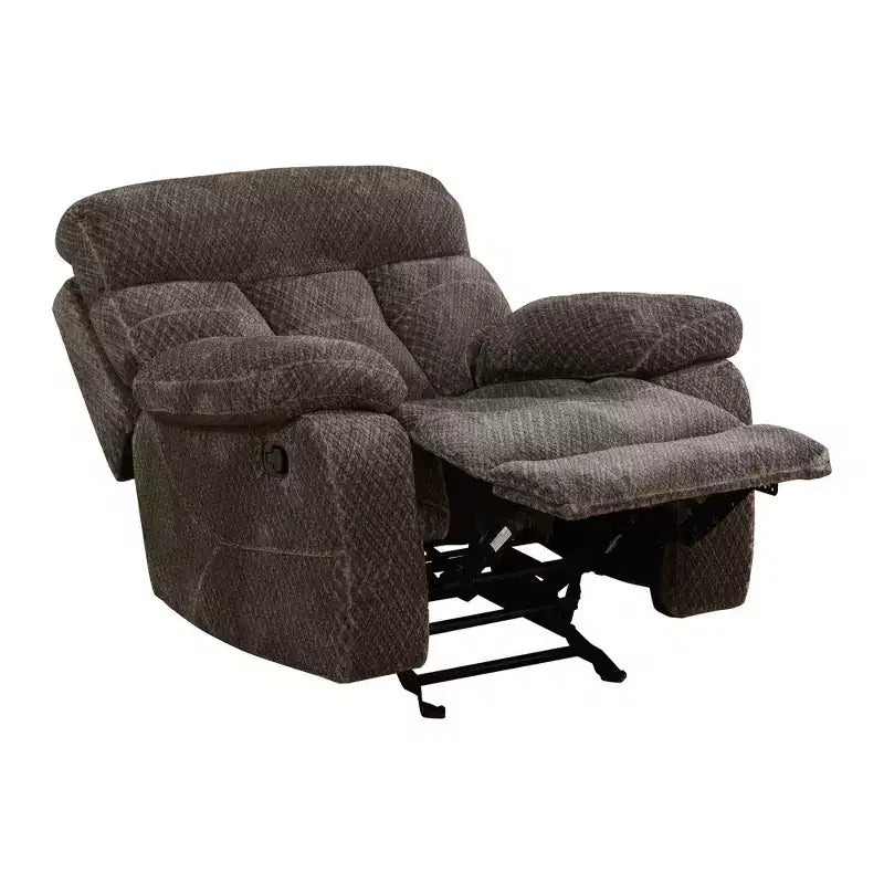 Sillón reclinable de tela antipilling – Respaldo ajustable, transpirable, para sala de estar, marrón