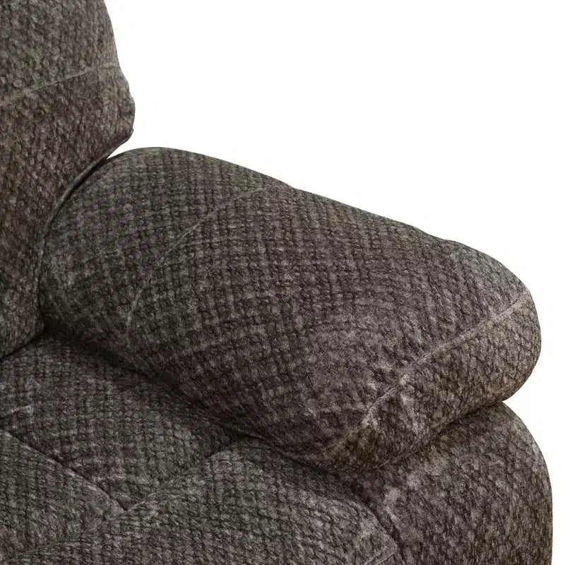 Sillón reclinable de tela antipilling – Respaldo ajustable, transpirable, para sala de estar, marrón