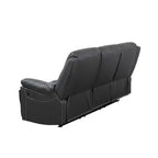 Sofá Reclinable de 3 Plazas de Semi-Piel Sintética – Respaldos Ajustables, Capacidad de 181 kg, Negro