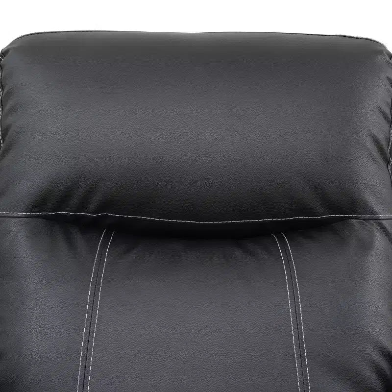 Sofá Reclinable de 3 Plazas de Semi-Piel Sintética – Respaldos Ajustables, Capacidad de 181 kg, Negro
