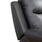 Sofá Reclinable de 3 Plazas de Semi-Piel Sintética – Respaldos Ajustables, Capacidad de 181 kg, Negro