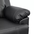Sofá Reclinable de 3 Plazas de Semi-Piel Sintética – Respaldos Ajustables, Capacidad de 181 kg, Negro
