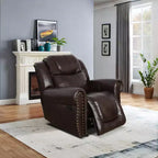 Sillón Reclinable de Cuero Transpirable – Respaldo Ajustable, Capacidad de 400 lb, Espresso
