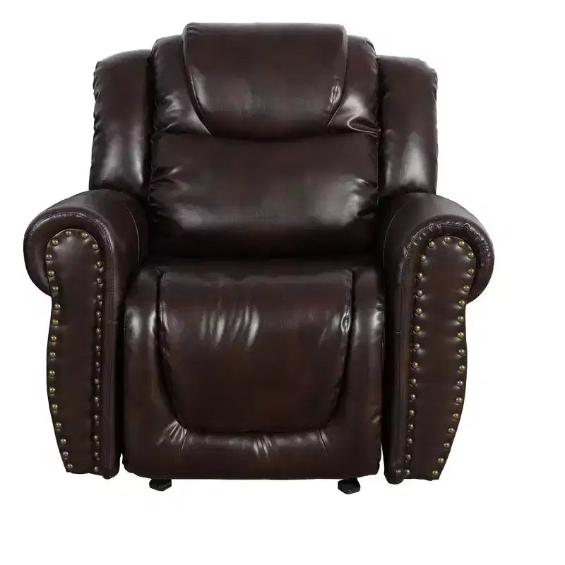 Sillón Reclinable de Cuero Transpirable – Respaldo Ajustable, Capacidad de 400 lb, Espresso