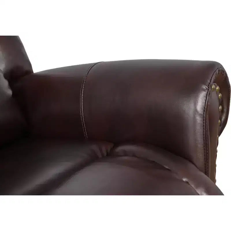 Sillón Reclinable de Cuero Transpirable – Respaldo Ajustable, Capacidad de 400 lb, Espresso