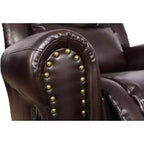 Sillón Reclinable de Cuero Transpirable – Respaldo Ajustable, Capacidad de 400 lb, Espresso