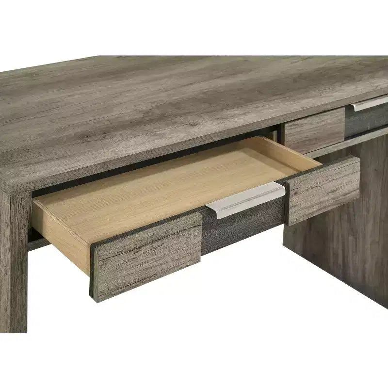 Escritorio moderno de oficina de 121.6 cm - Textura de mármol/veta de madera, 2 cajones de almacenamiento, escritorio de pie