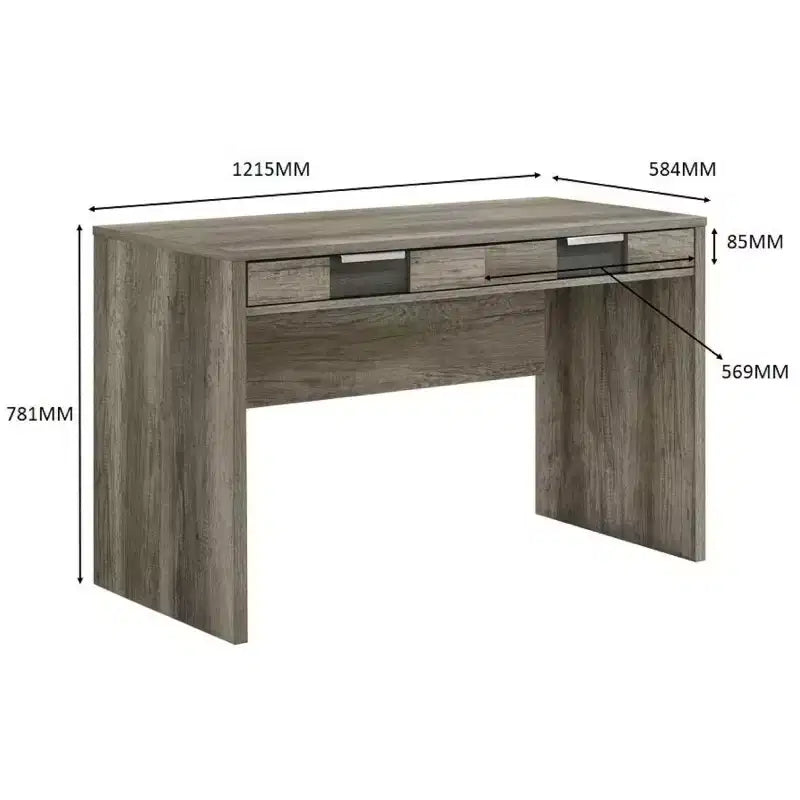 Escritorio moderno de oficina de 121.6 cm - Textura de mármol/veta de madera, 2 cajones de almacenamiento, escritorio de pie