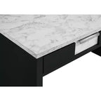 Escritorio moderno de oficina de 121.6 cm - Textura de mármol/veta de madera, 2 cajones de almacenamiento, escritorio de pie