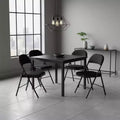 Homy Casa Metal Folding Dining Chairs with Padded Seat and Backrest, Space-Saving Design for Indoor & Outdoor Use, Set of 4, Black