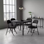 Homy Casa Metal Folding Dining Chairs with Padded Seat and Backrest, Space-Saving Design for Indoor & Outdoor Use, Set of 4, Black