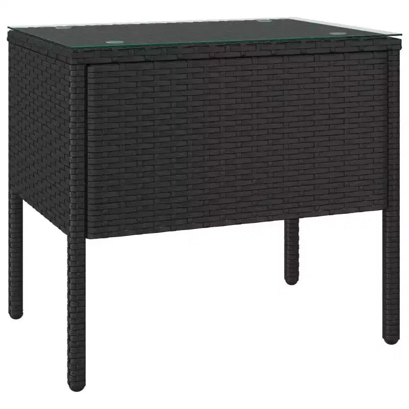 Mesa Auxiliar Rattan Sintético Negro Mesa Auxiliar Compacta Duradera