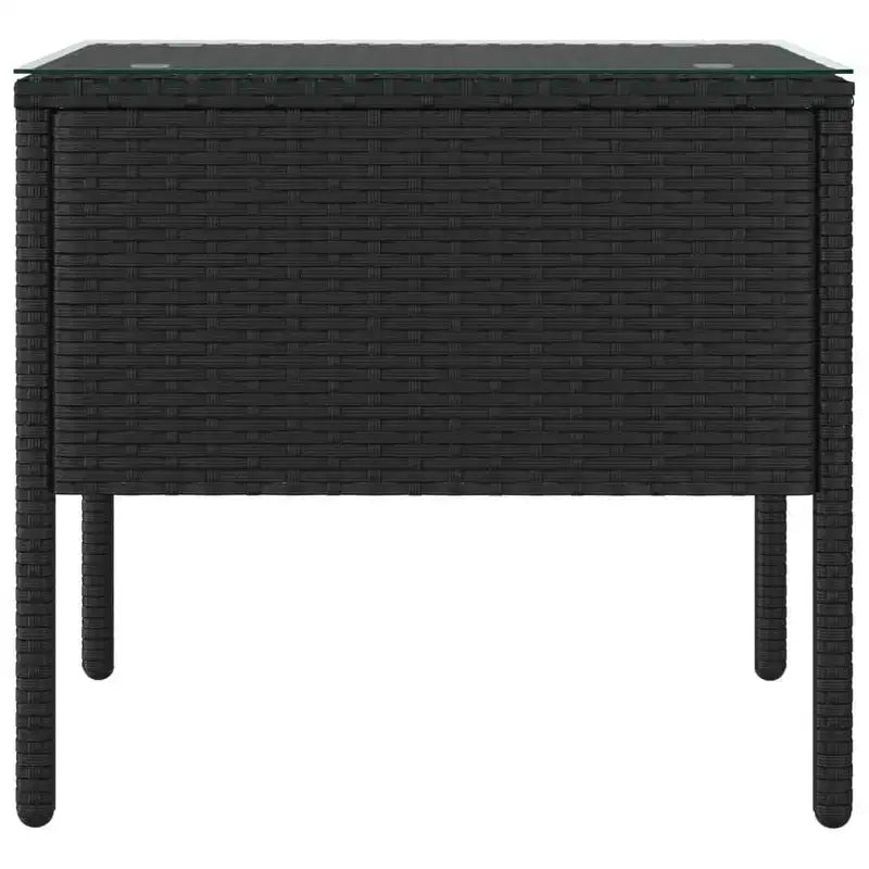 Mesa Auxiliar Rattan Sintético Negro Mesa Auxiliar Compacta Duradera