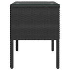 Mesa Auxiliar Rattan Sintético Negro Mesa Auxiliar Compacta Duradera