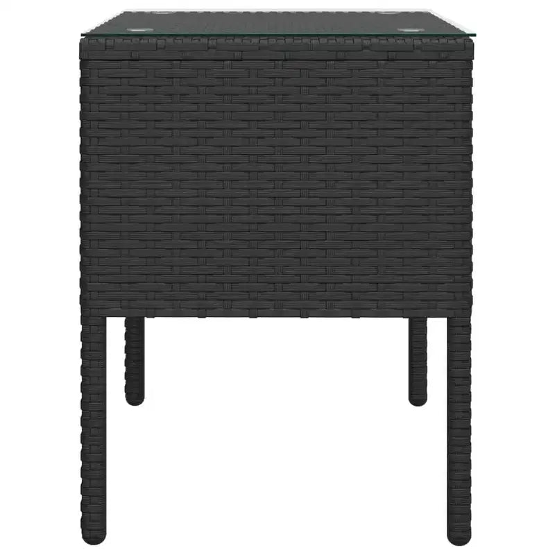 Mesa Auxiliar Rattan Sintético Negro Mesa Auxiliar Compacta Duradera