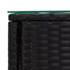 Mesa Auxiliar Rattan Sintético Negro Mesa Auxiliar Compacta Duradera