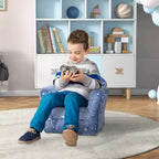 Sofá para niños y bebés con estrellas que brillan en la oscuridad – Sofá infantil tapizado, 18-36 meses, azul