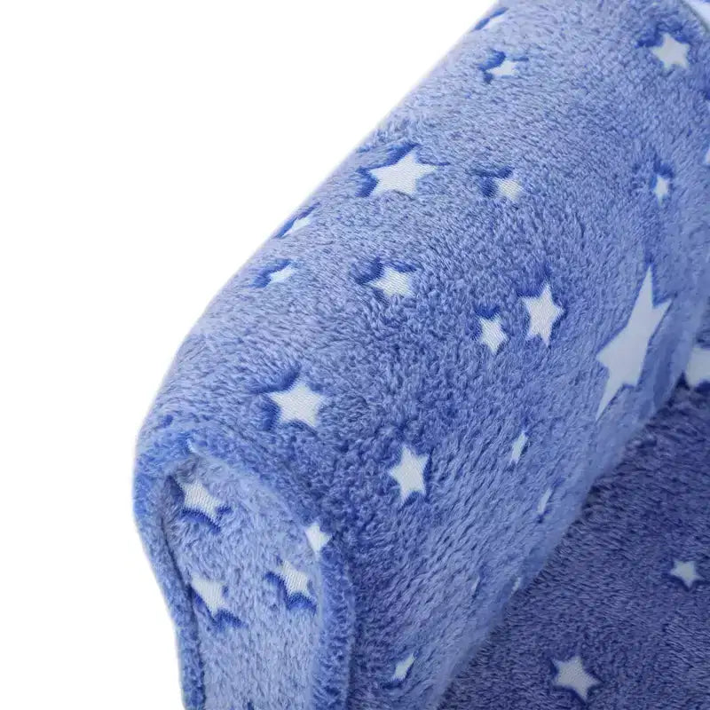 Sofá para niños y bebés con estrellas que brillan en la oscuridad – Sofá infantil tapizado, 18-36 meses, azul