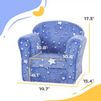 Sofá para niños y bebés con estrellas que brillan en la oscuridad – Sofá infantil tapizado, 18-36 meses, azul