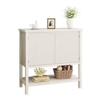 2 Fluted Door, Wooden Buffet Sideboard Modern Console Table with Storage, for Living Room, Dining Room, Kitchen,