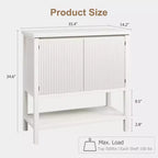 Aparador de madera de 2 puertas acanaladas con almacenamiento, mesa consola moderna para sala de estar, comedor, cocina.