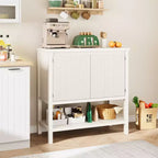 Aparador de madera de 2 puertas acanaladas con almacenamiento, mesa consola moderna para sala de estar, comedor, cocina.