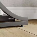 Mesa de Entrada Industrial de 39", Mesa Consola de 3 Niveles Mesa de Sofá con Estructura Metálica de Medio Círculo