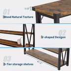 Mesa consola larga, mesa de entrada de madera estriada, mesa de sofá detrás del sofá